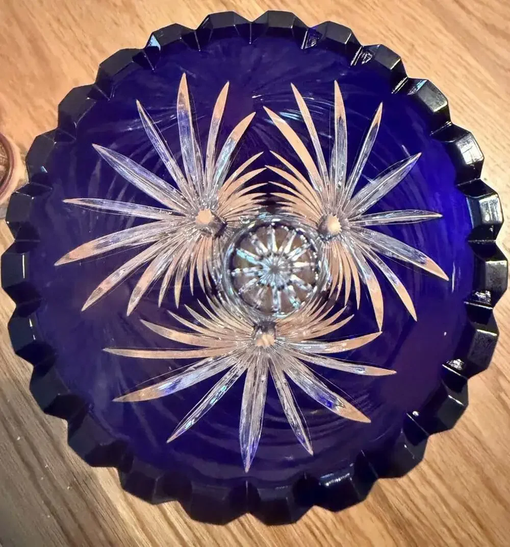 Bohemian Crystal Vase 8.25